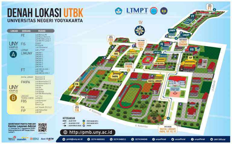 Link Lokasi Tes UTBK 2020 UNDIP, UNNES, UPI, UNY, UB, UPNVJ