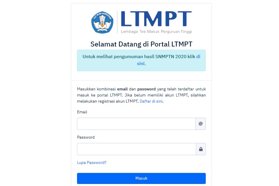 Cara Daftar Akun LTMPT UTBK-SBMPTN 2021/2022